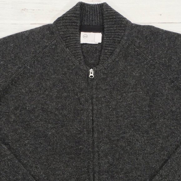 Adriano Goldschmied • Lambs Wool Blend Full Zip Cardigan Sweater - Picture 4 of 12